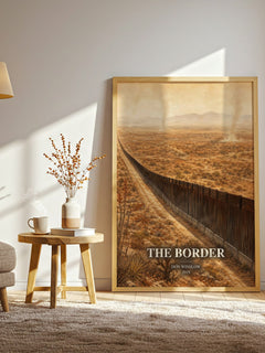 The Border watercolour print in frame leaning in hallway – crime wall art