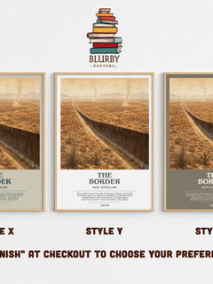 The Border bookish print in frame leaning in hallway – crime wall art