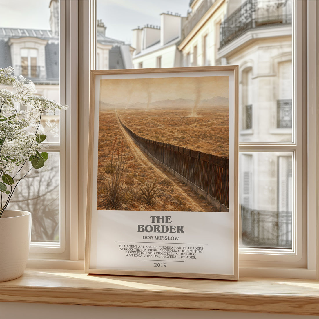 The Border bookish poster colour and style options – Don Winslow book art
