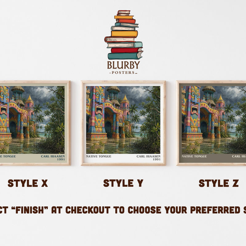 Native Tongue literary print in frame leaning in hallway – satire wall art