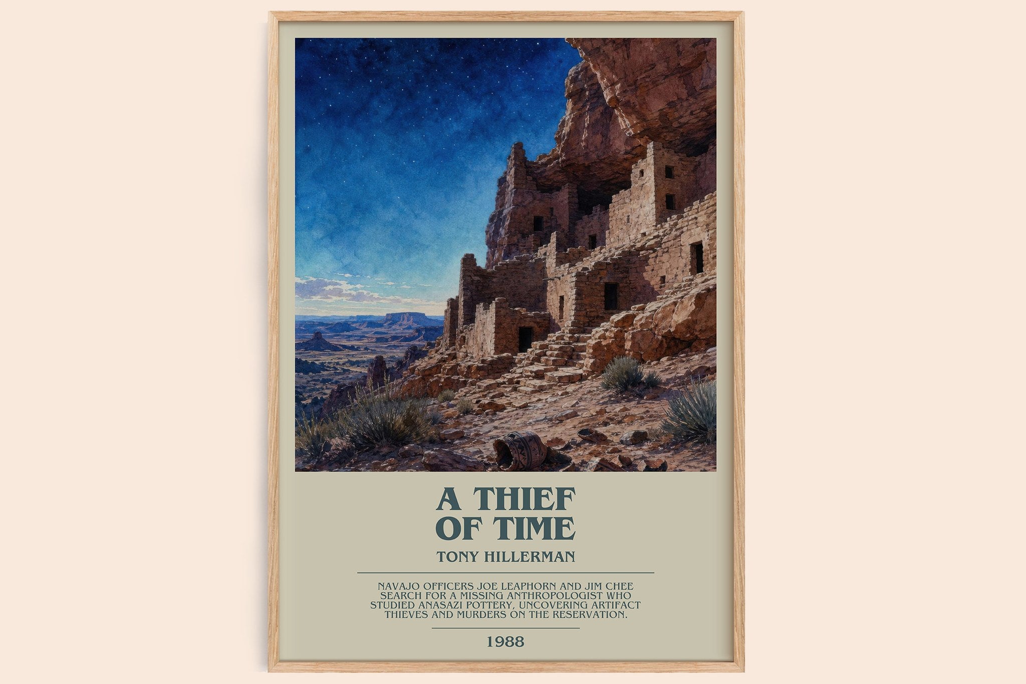A Thief of Time Bookish Wall Art by Tony Hillerman