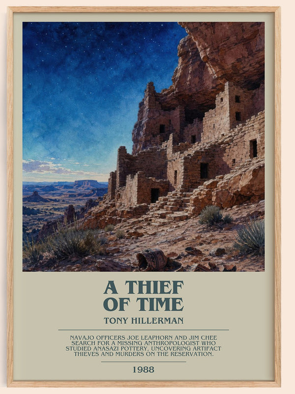 A Thief of Time bookish book poster by Tony Hillerman – framed literary art print
