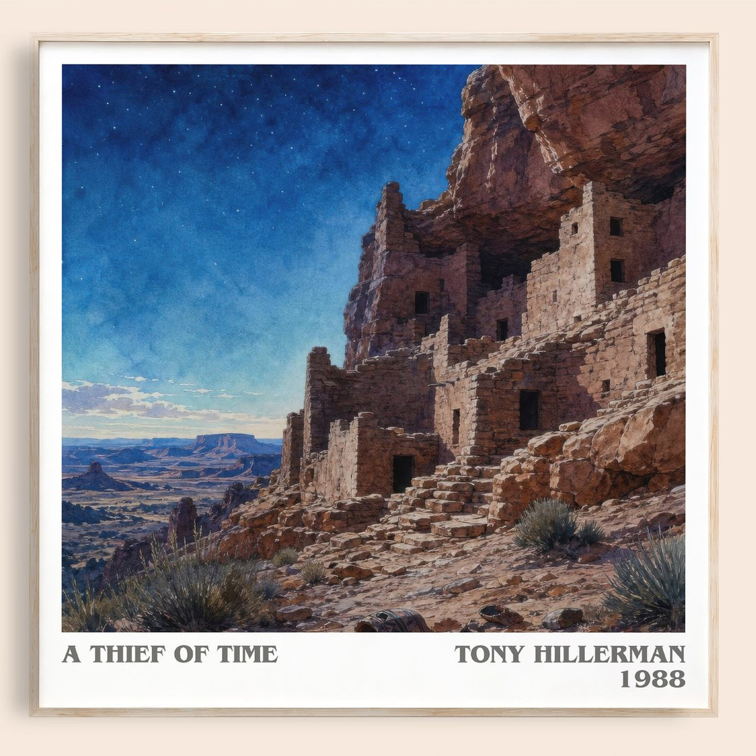 A Thief of Time literary book poster by Tony Hillerman – framed literary art print