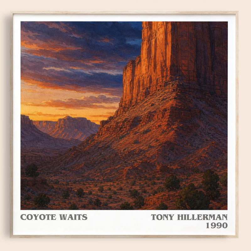 Coyote Waits literary book poster by Tony Hillerman – framed literary art print