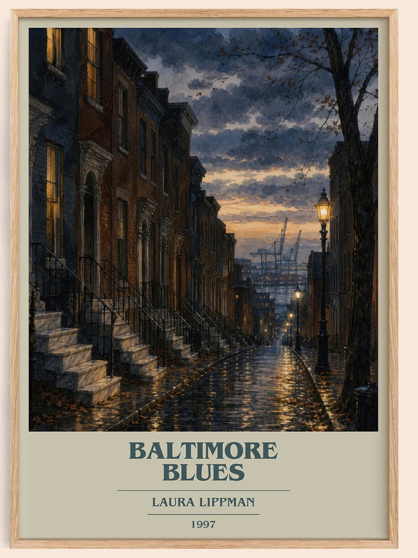 Baltimore Blues book cover book poster by Laura Lippman – framed literary art print