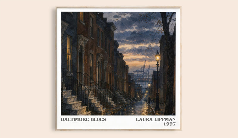 Baltimore Blues Literary Art Print by Laura Lippman (Square style)