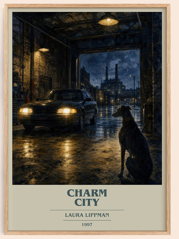 Charm City book cover book poster by Laura Lippman – framed literary art print