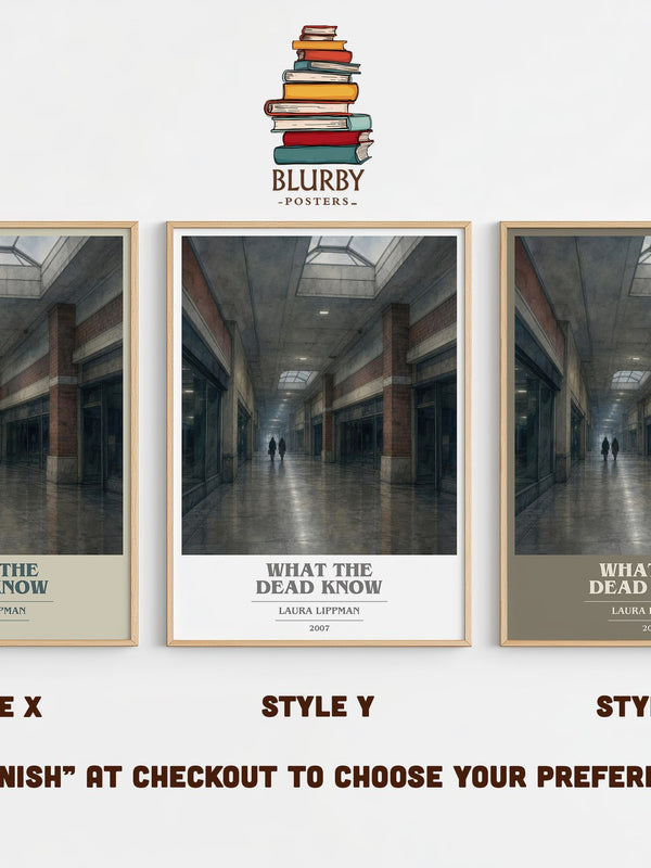 What the Dead Know book cover print in frame leaning in hallway – mystery wall art