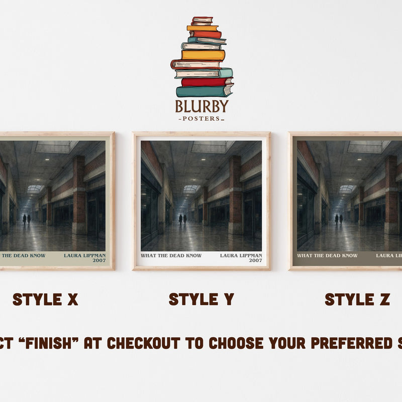 What the Dead Know literary print in frame leaning in hallway – mystery wall art