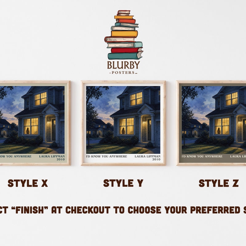 I'd Know You Anywhere literary print in frame leaning in hallway – thriller wall art