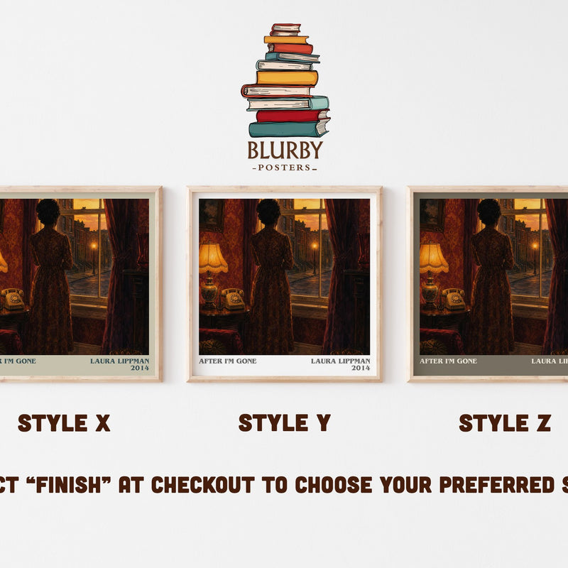 After I'm Gone literary print in frame leaning in hallway – crime wall art