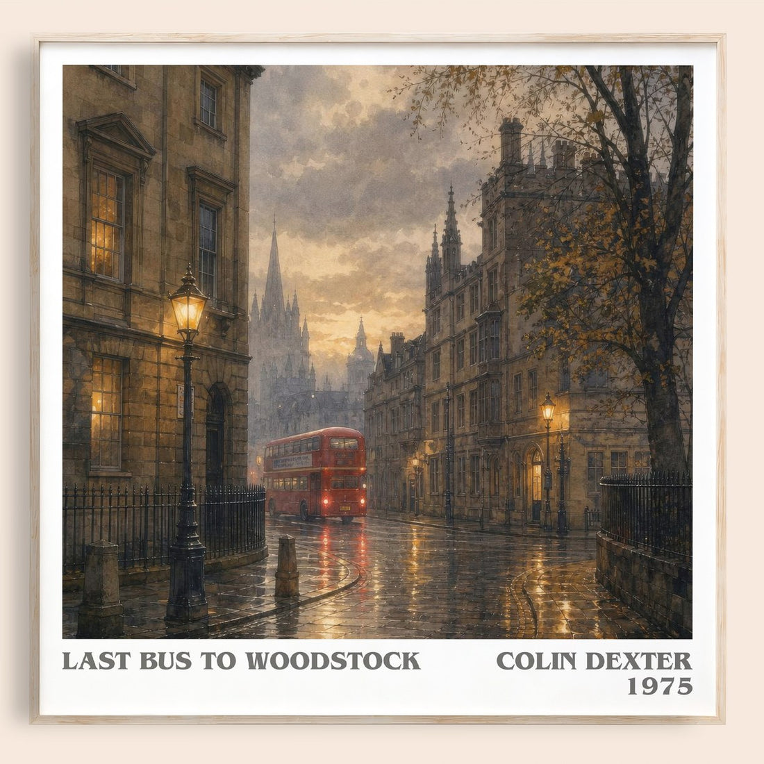 Last Bus to Woodstock literary book poster by Colin Dexter – framed literary art print