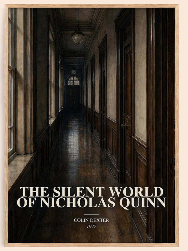 The Silent World of Nicholas Quinn watercolour book poster by Colin Dexter – framed literary art print