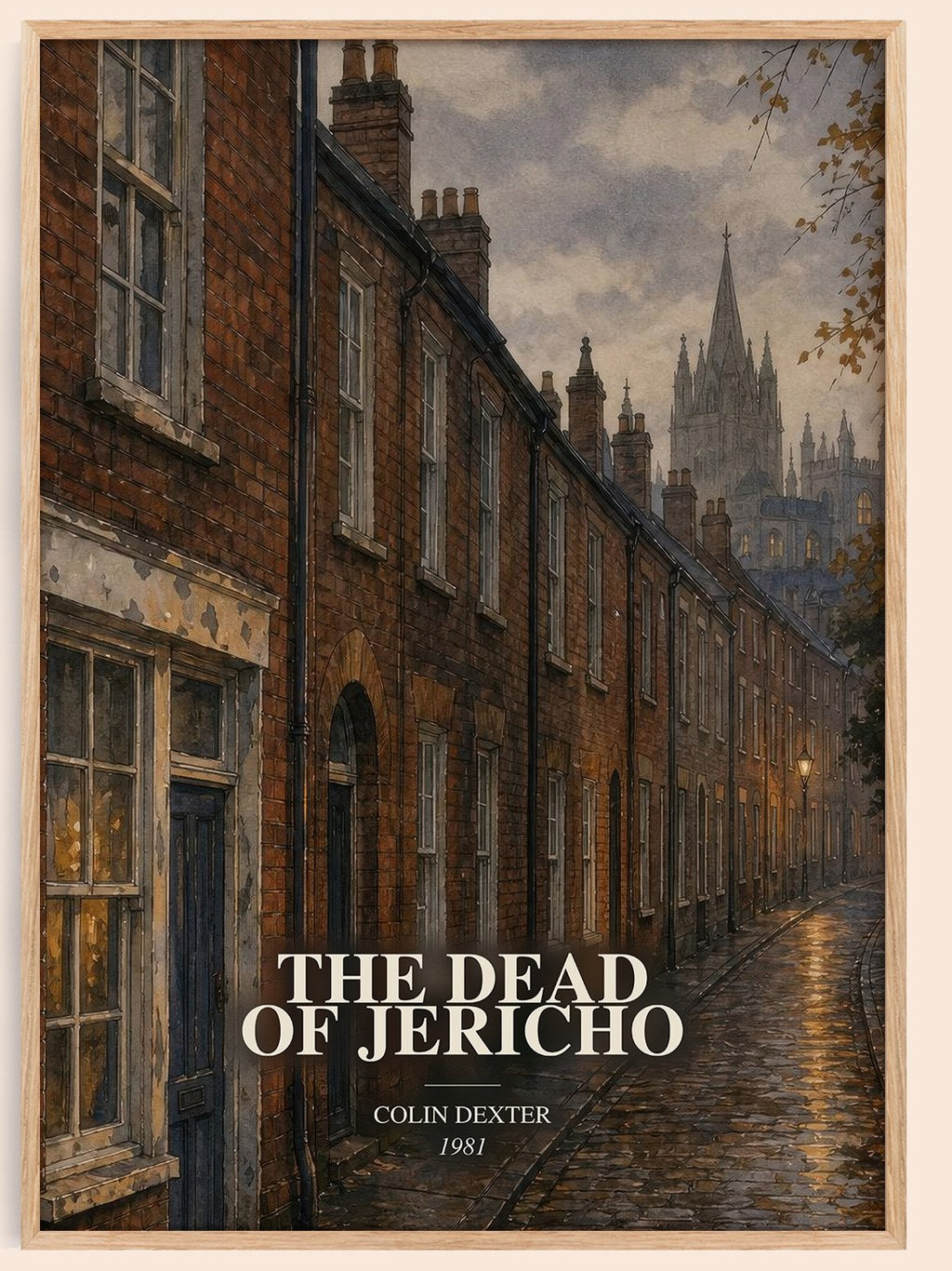 The Dead of Jericho watercolour book poster by Colin Dexter – framed literary art print