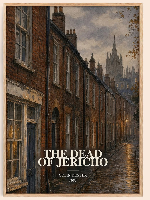 The Dead of Jericho watercolour book poster by Colin Dexter – framed literary art print