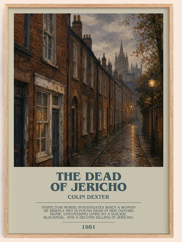 The Dead of Jericho bookish book poster by Colin Dexter – framed literary art print