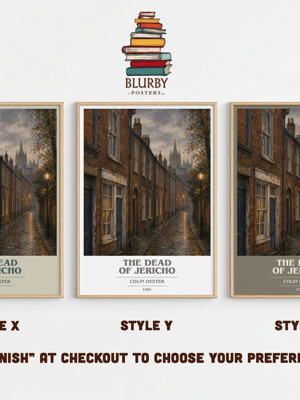 The Dead of Jericho book cover print in frame leaning in hallway – crime wall art
