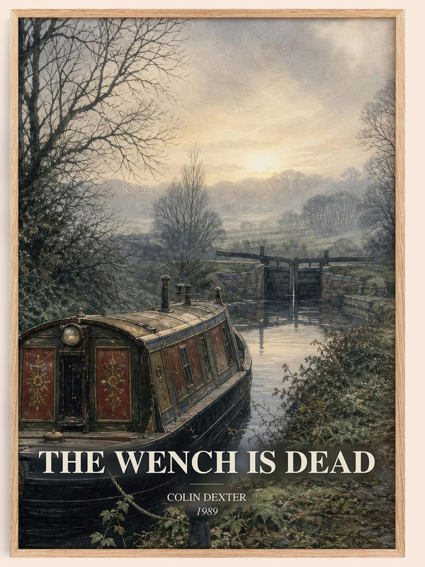 The Wench Is Dead watercolour book poster by Colin Dexter – framed literary art print