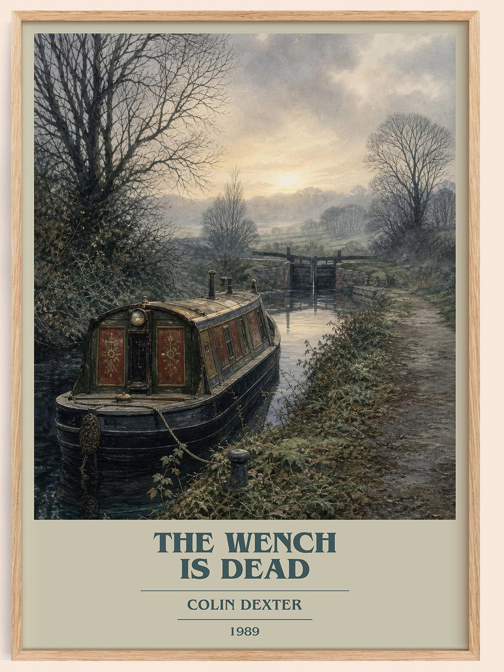 The Wench Is Dead book cover book poster by Colin Dexter – framed literary art print