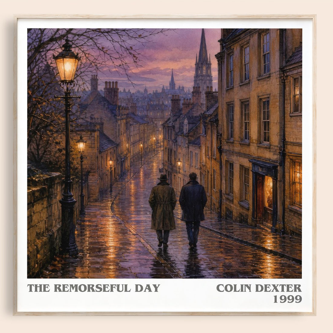 The Remorseful Day literary book poster by Colin Dexter – framed literary art print