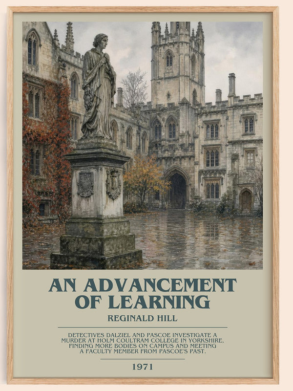 An Advancement of Learning bookish book poster by Reginald Hill – framed literary art print