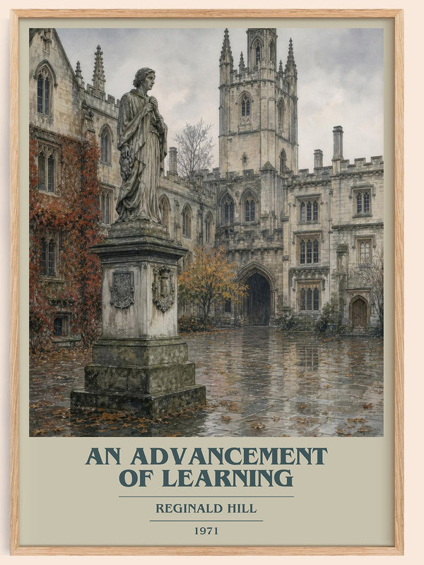 An Advancement of Learning book cover book poster by Reginald Hill – framed literary art print