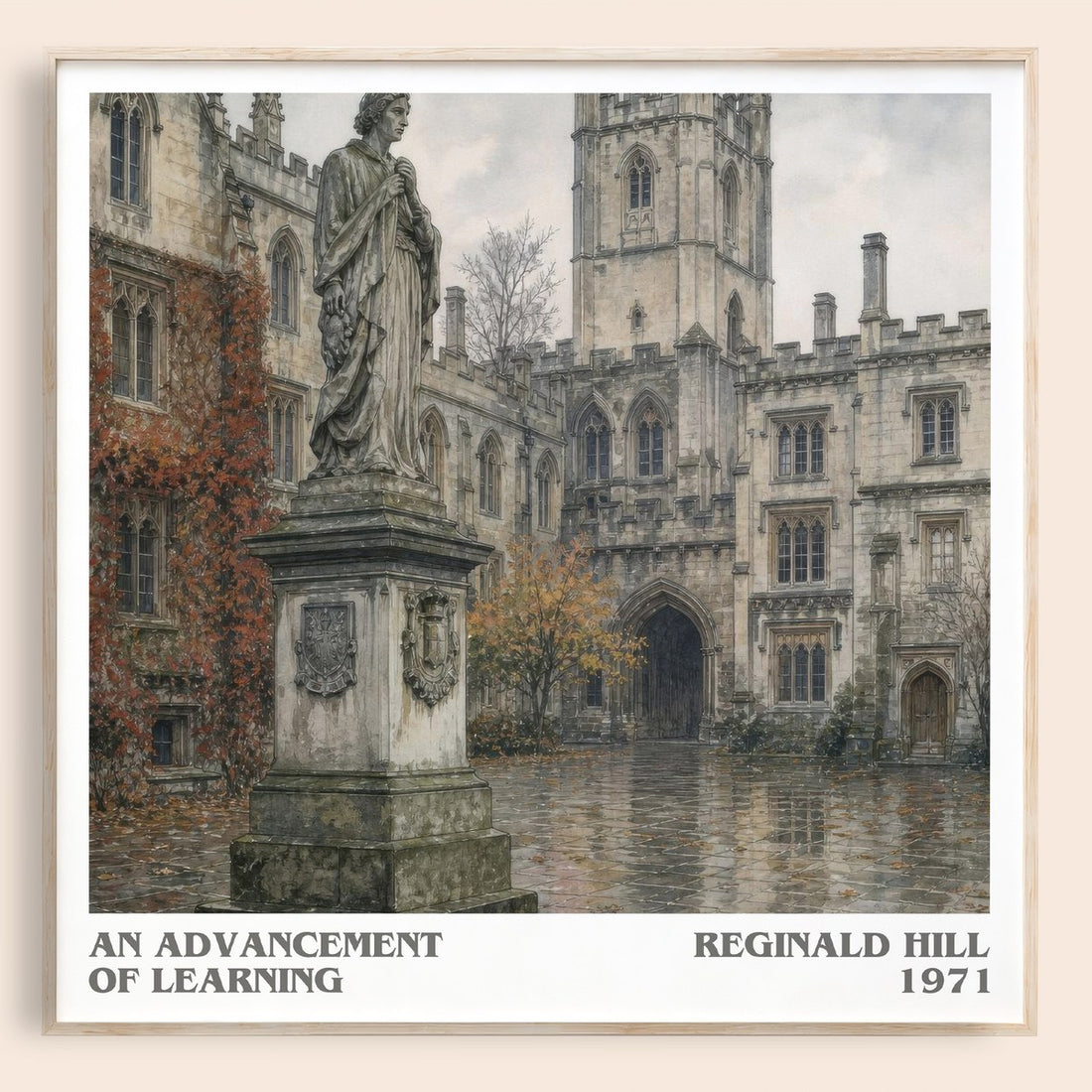 An Advancement of Learning literary book poster by Reginald Hill – framed literary art print