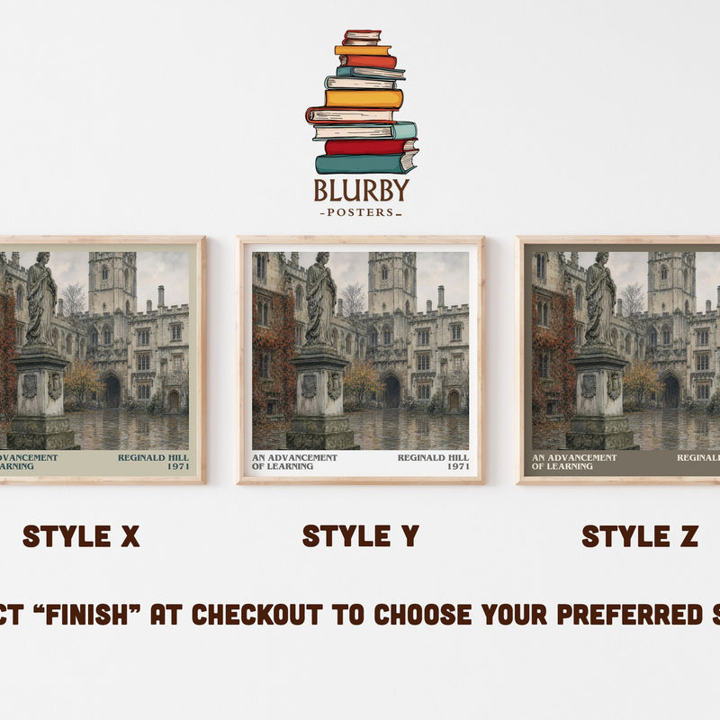 An Advancement of Learning literary print in frame leaning in hallway – crime wall art