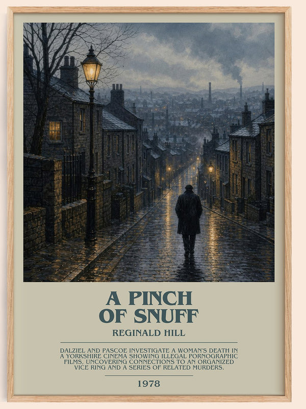 A Pinch of Snuff bookish book poster by Reginald Hill – framed literary art print