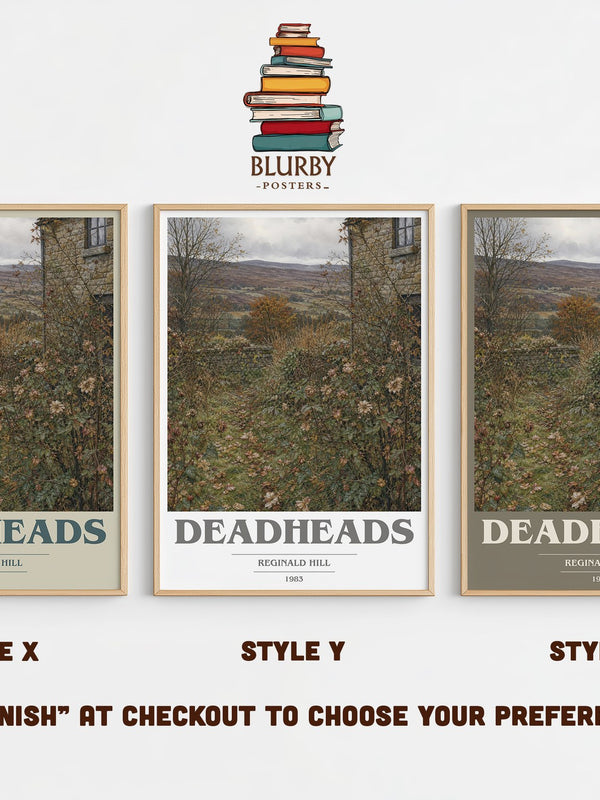 Deadheads book cover print in frame leaning in hallway – crime wall art