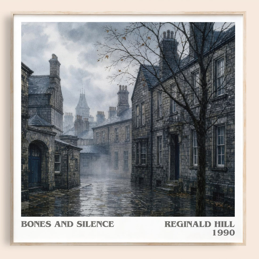 Bones and Silence literary book poster by Reginald Hill – framed literary art print