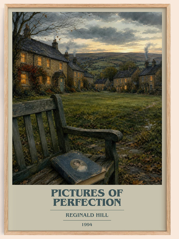 Pictures of Perfection book cover book poster by Reginald Hill – framed literary art print