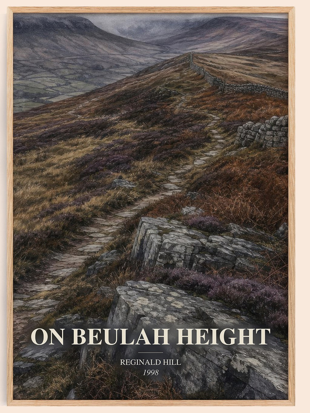 On Beulah Height watercolour book poster by Reginald Hill – framed literary art print