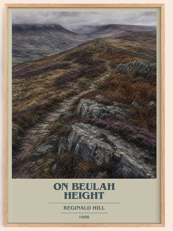 On Beulah Height book cover book poster by Reginald Hill – framed literary art print