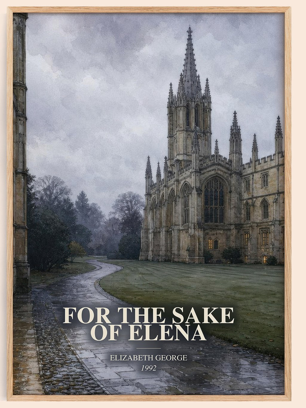 For the Sake of Elena watercolour book poster by Elizabeth George – framed literary art print