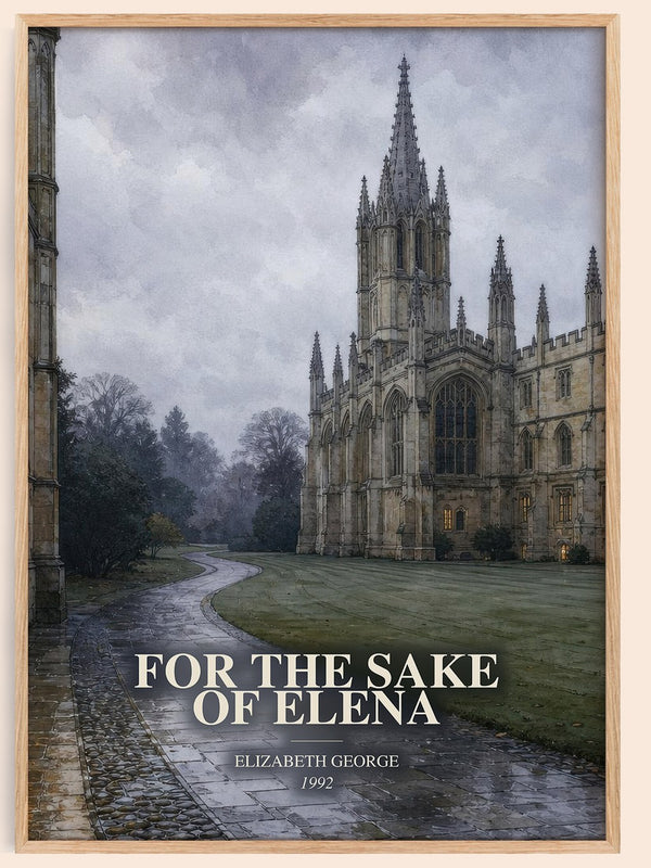 For the Sake of Elena watercolour book poster by Elizabeth George – framed literary art print