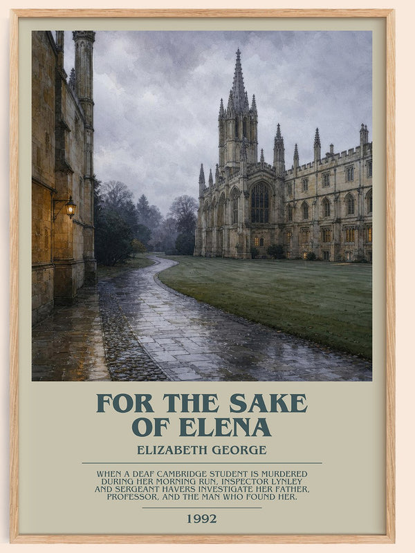 For the Sake of Elena bookish book poster by Elizabeth George – framed literary art print