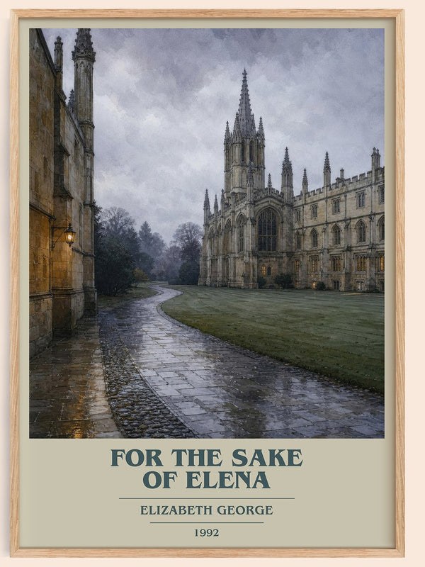 For the Sake of Elena book cover book poster by Elizabeth George – framed literary art print