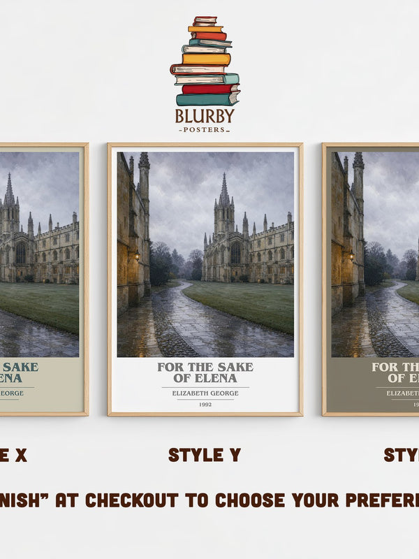 For the Sake of Elena book cover print in frame leaning in hallway – crime wall art