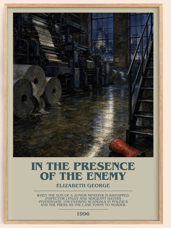 In the Presence of the Enemy bookish book poster by Elizabeth George – framed literary art print
