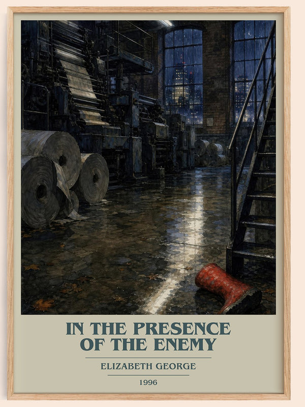 In the Presence of the Enemy book cover book poster by Elizabeth George – framed literary art print