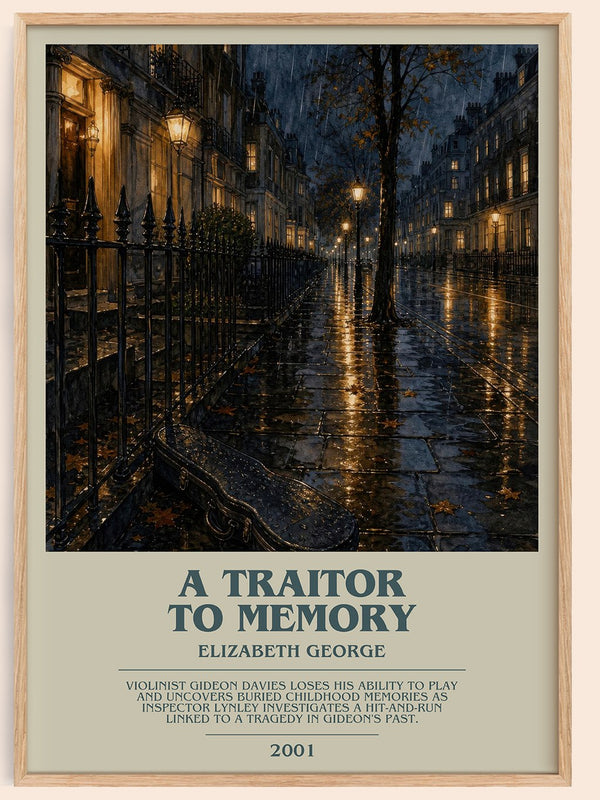 A Traitor to Memory bookish book poster by Elizabeth George – framed literary art print