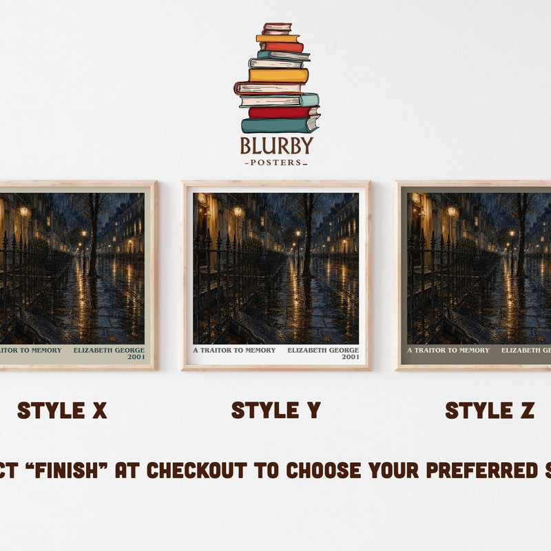 A Traitor to Memory literary print in frame leaning in hallway – mystery wall art
