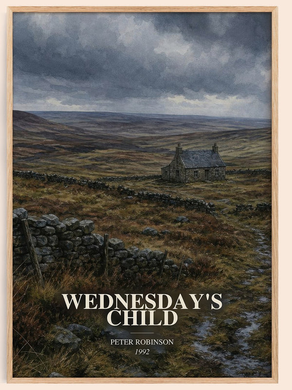 Wednesday's Child watercolour book poster by Peter Robinson – framed literary art print