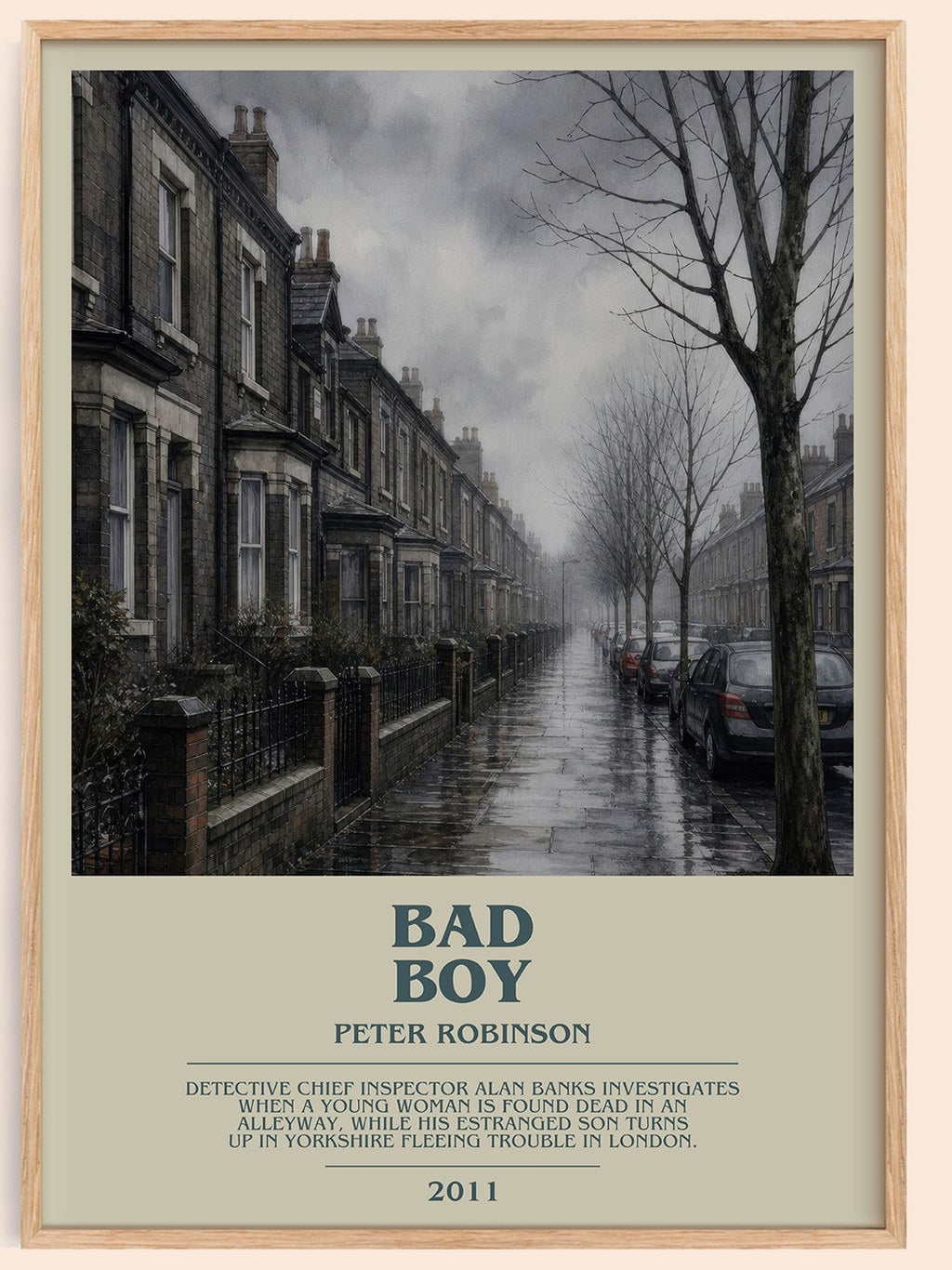 Bad Boy bookish book poster by Peter Robinson – framed literary art print