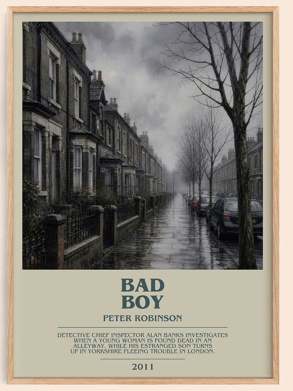 Bad Boy bookish book poster by Peter Robinson – framed literary art print