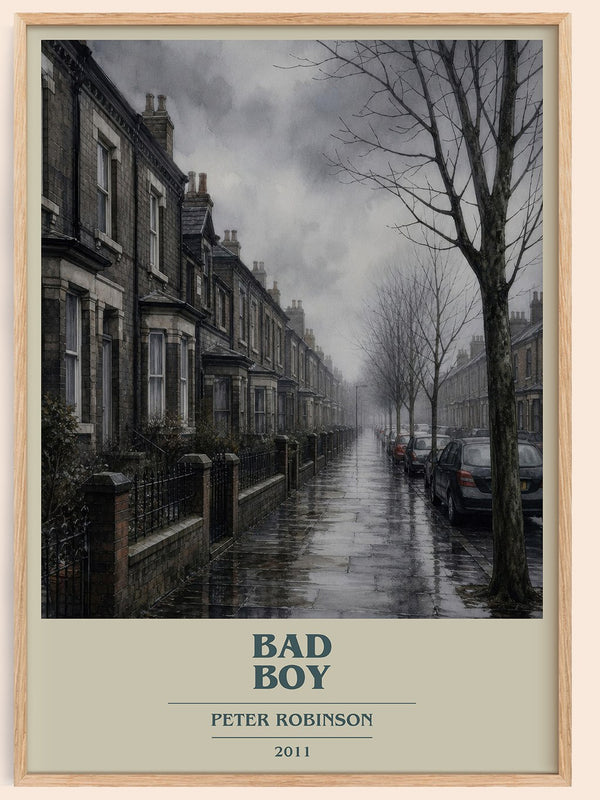 Bad Boy book cover book poster by Peter Robinson – framed literary art print