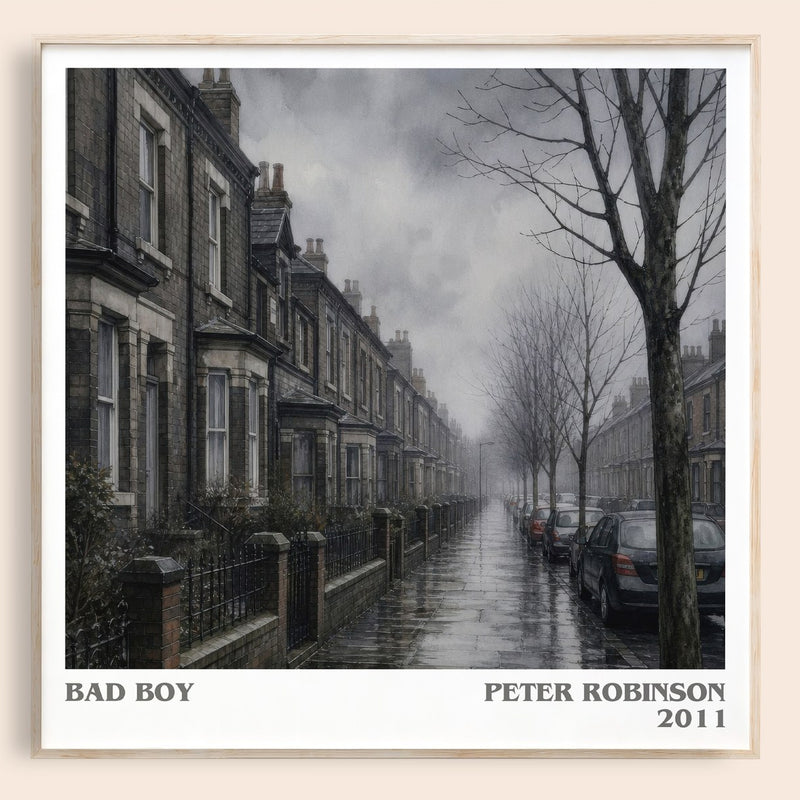 Bad Boy literary book poster by Peter Robinson – framed literary art print