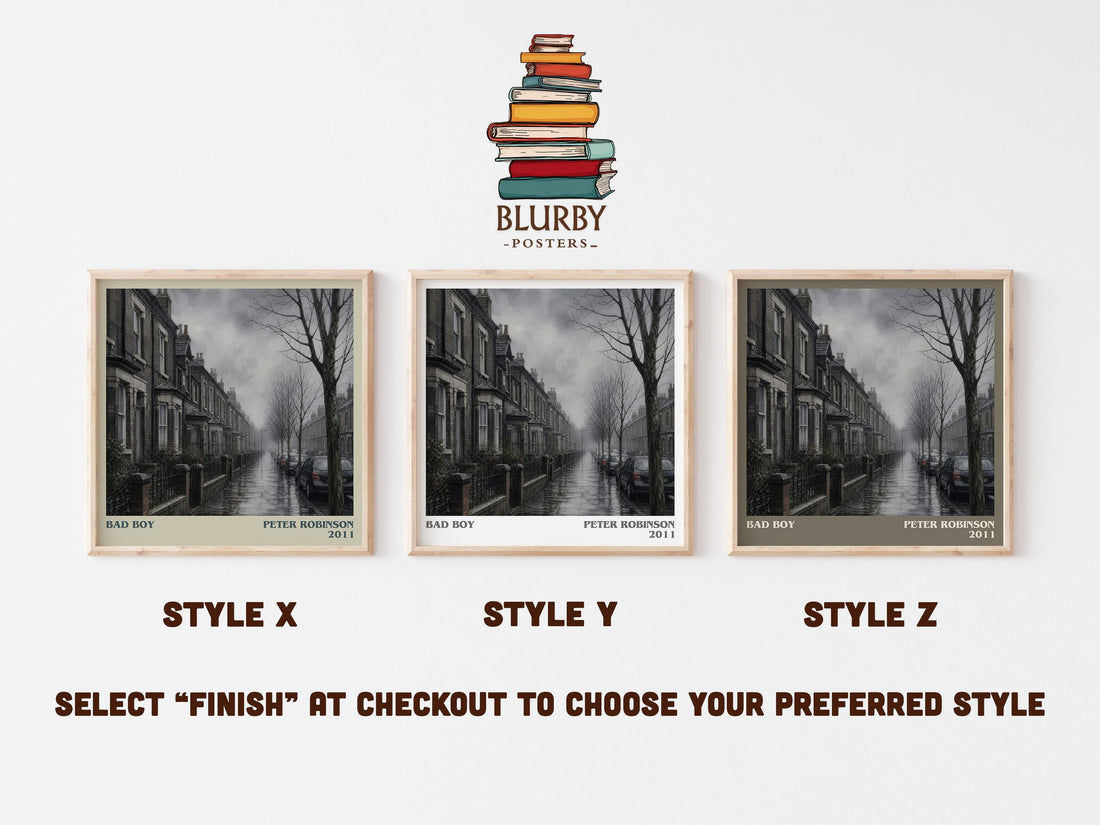 Bad Boy literary print in frame leaning in hallway – memoir wall art (mockup)