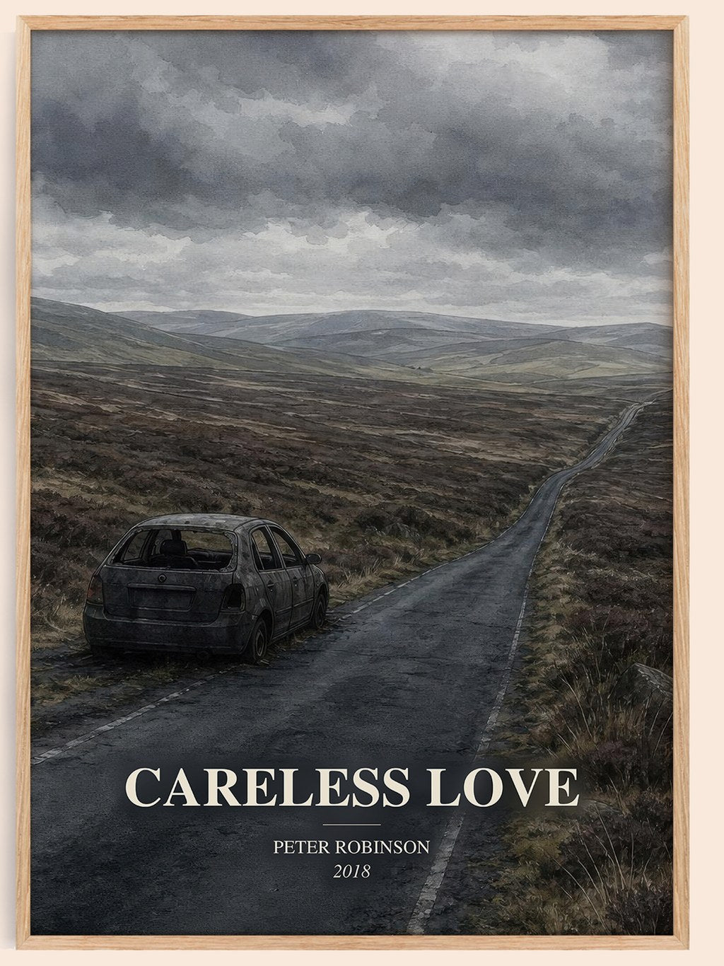 Careless Love watercolour book poster by Peter Robinson – framed literary art print
